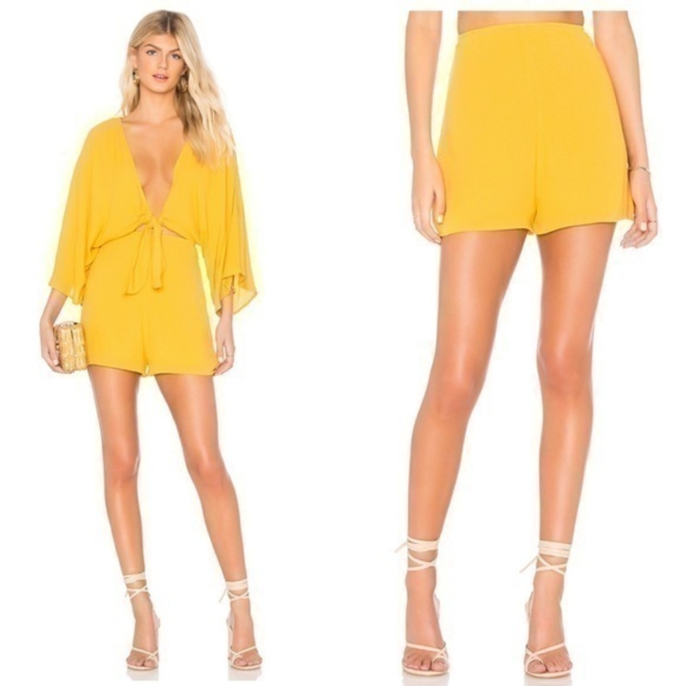 Rachel Pally Revolve High Waist Soft Yellow Gold Shorts Sunflower NWT